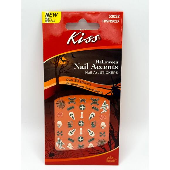 Lot of 5 Kiss Halloween Finger Nail Toe Art 30 Stickers Temporary Tattoo - Picture 2 of 3